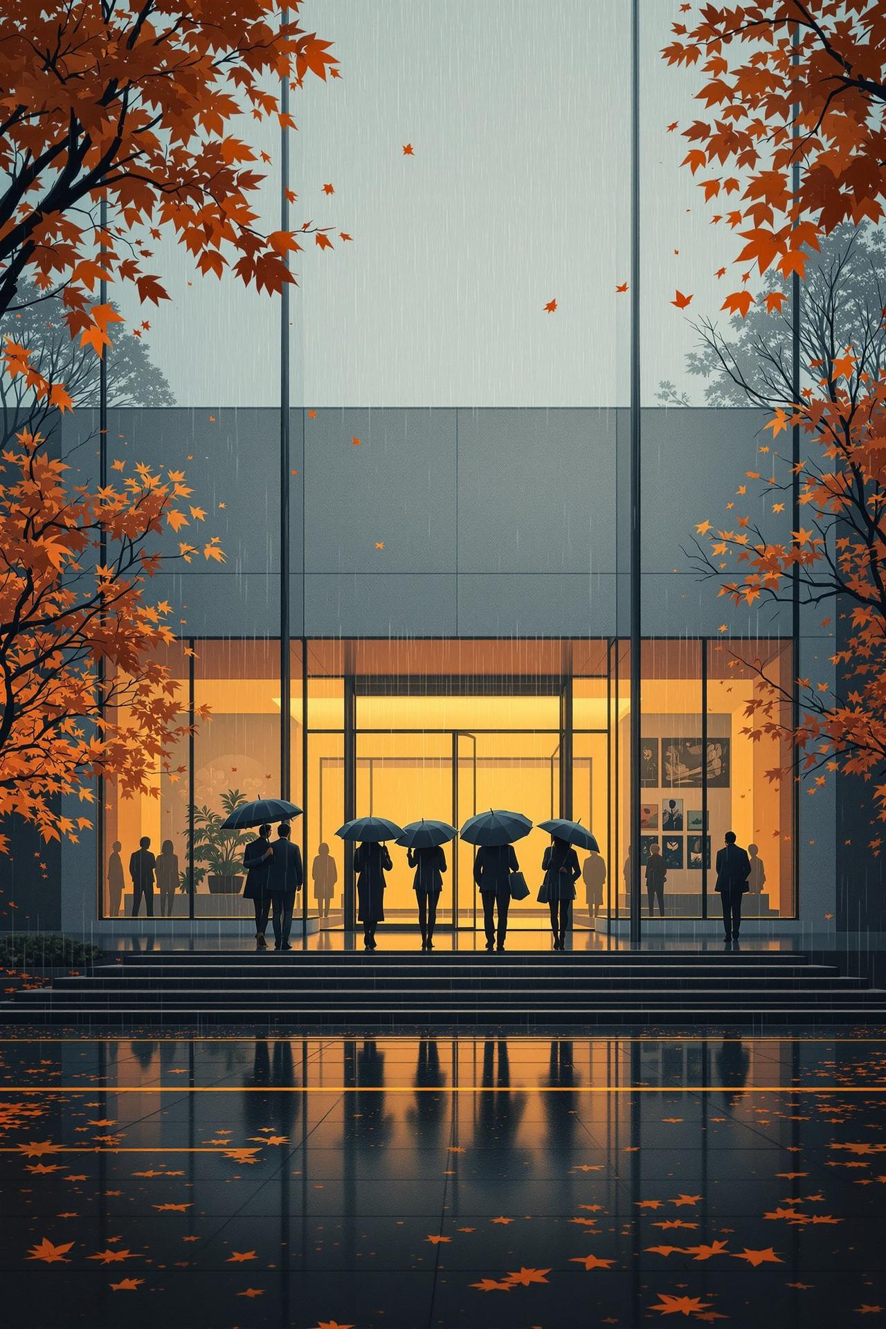 雨天的美术馆